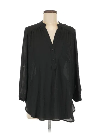 Pre-owned Pleione 3/4 Sleeve Blouse In Black