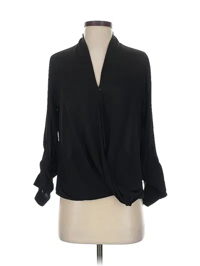 Pre-owned Pleione 3/4 Sleeve Blouse In Black