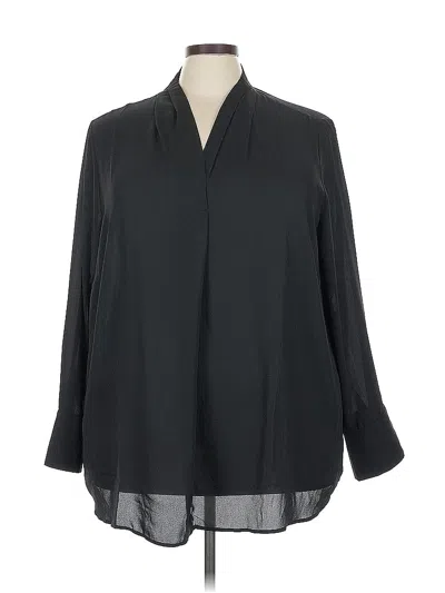 Pre-owned Pleione 3/4 Sleeve Blouse In Black