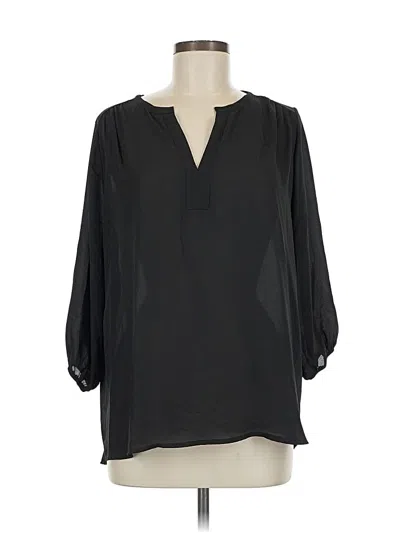 Pre-owned Pleione 3/4 Sleeve Blouse In Black