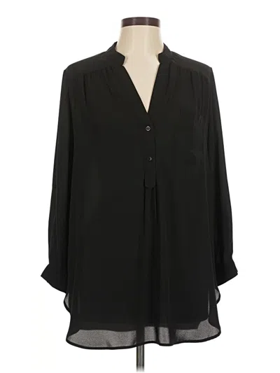 Pre-owned Pleione 3/4 Sleeve Blouse In Black