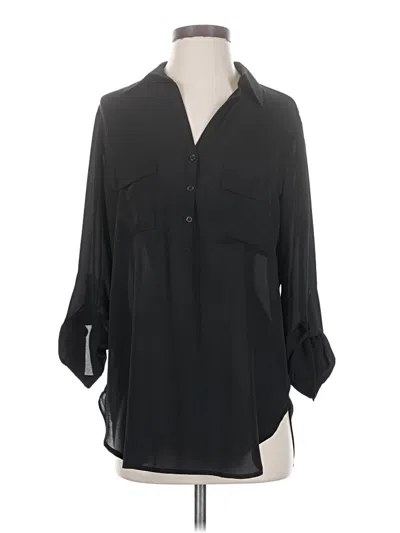 Pre-owned Pleione 3/4 Sleeve Blouse In Black