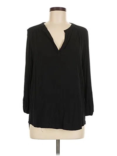 Pre-owned Pleione 3/4 Sleeve Blouse In Black