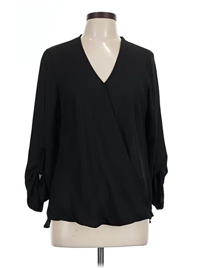 Pre-owned Pleione 3/4 Sleeve Blouse In Black