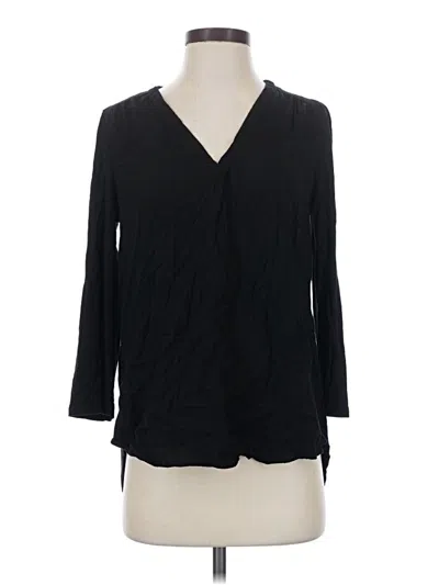 Pre-owned Pleione 3/4 Sleeve Blouse In Black