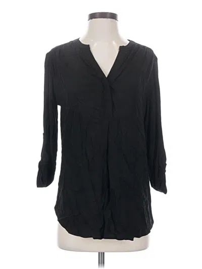Pre-owned Pleione 3/4 Sleeve Blouse In Black