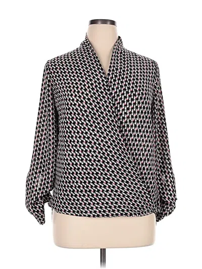 Pre-owned Pleione 3/4 Sleeve Blouse In Black