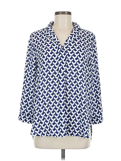 Pre-owned Pleione 3/4 Sleeve Blouse In Blue