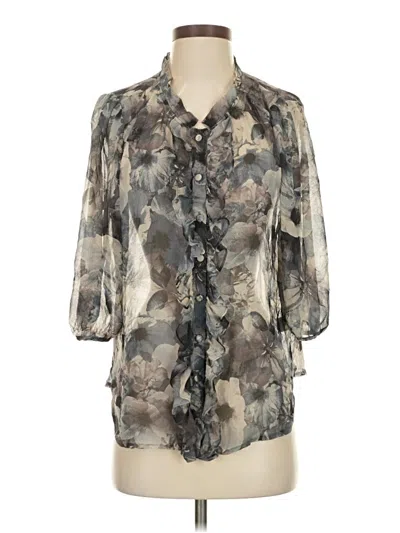 Pre-owned Pleione 3/4 Sleeve Blouse In Blue