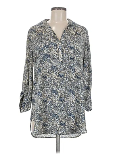 Pre-owned Pleione 3/4 Sleeve Blouse In Blue