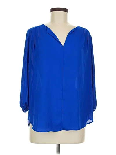 Pre-owned Pleione 3/4 Sleeve Blouse In Blue