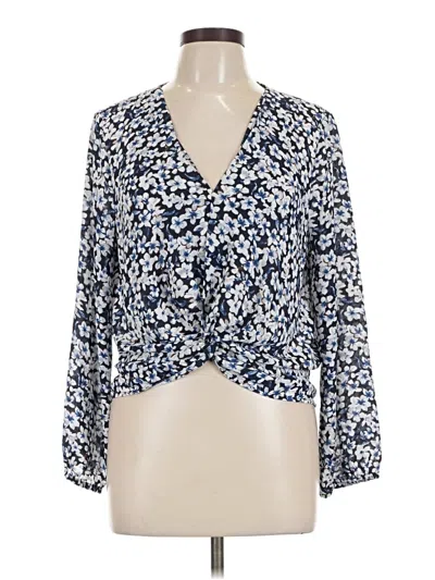 Pre-owned Pleione 3/4 Sleeve Blouse In Blue