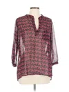 Pleione 3/4 Sleeve Blouse In Burgundy