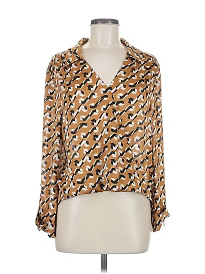 Pre-owned Pleione 3/4 Sleeve Blouse In Gold