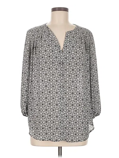 Pre-owned Pleione 3/4 Sleeve Blouse In Gray