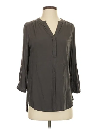 Pre-owned Pleione 3/4 Sleeve Blouse In Gray