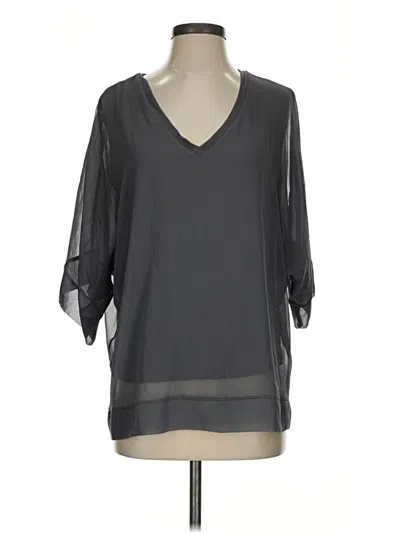 Pre-owned Pleione 3/4 Sleeve Blouse In Gray
