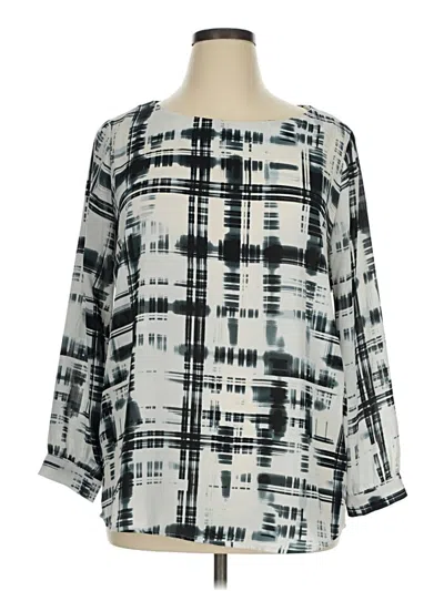 Pre-owned Pleione 3/4 Sleeve Blouse In Gray
