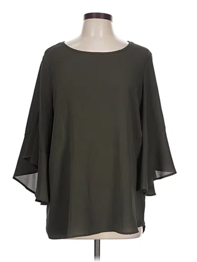 Pre-owned Pleione 3/4 Sleeve Blouse In Gray
