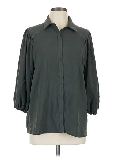 Pre-owned Pleione 3/4 Sleeve Blouse In Gray