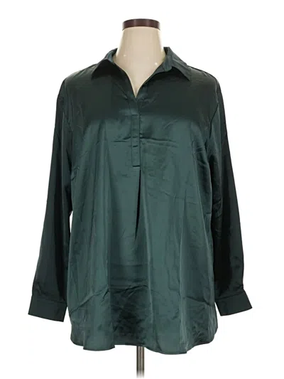 Pre-owned Pleione 3/4 Sleeve Blouse In Green