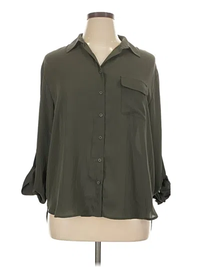 Pre-owned Pleione 3/4 Sleeve Blouse In Green