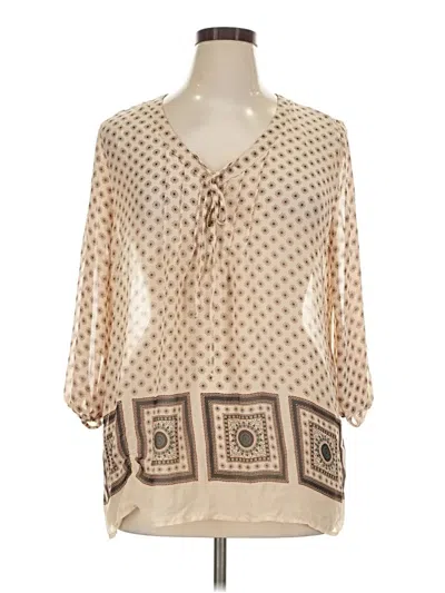 Pre-owned Pleione 3/4 Sleeve Blouse In Ivory