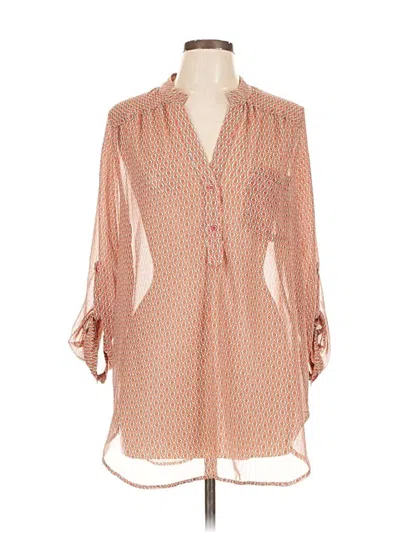 Pre-owned Pleione 3/4 Sleeve Blouse In Orange