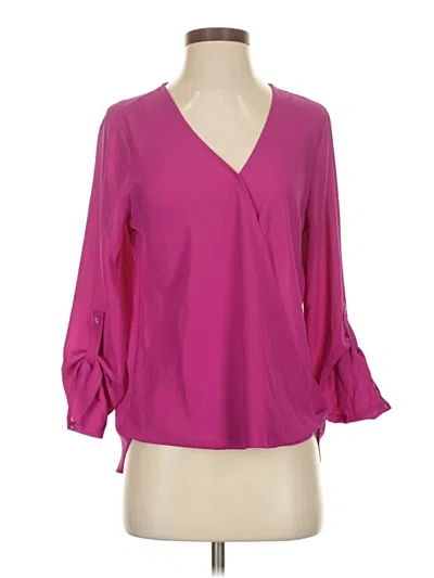 Pre-owned Pleione 3/4 Sleeve Blouse In Pink