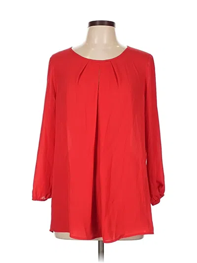 Pre-owned Pleione 3/4 Sleeve Blouse In Red