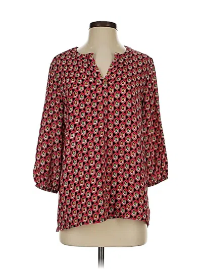 Pre-owned Pleione 3/4 Sleeve Blouse In Red