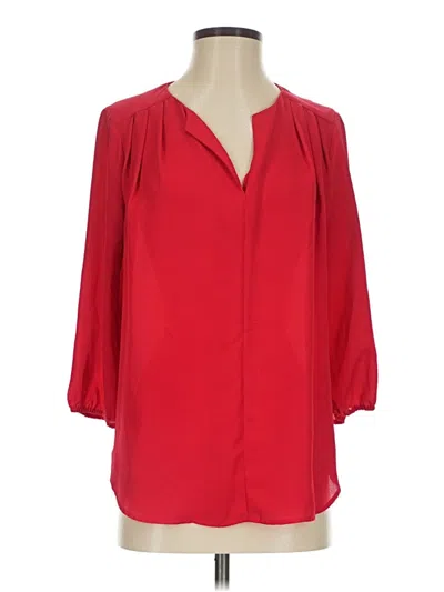 Pre-owned Pleione 3/4 Sleeve Blouse In Red