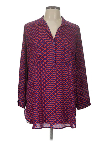 Pre-owned Pleione 3/4 Sleeve Blouse In Red