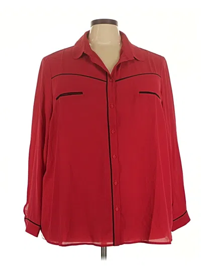 Pre-owned Pleione 3/4 Sleeve Blouse In Red