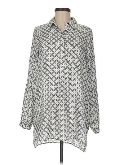 Pre-owned Pleione 3/4 Sleeve Blouse In Silver