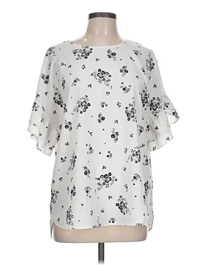 Pre-owned Pleione 3/4 Sleeve Blouse In Silver