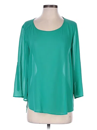 Pre-owned Pleione 3/4 Sleeve Blouse In Teal