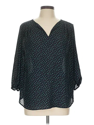 Pre-owned Pleione 3/4 Sleeve Blouse In Teal
