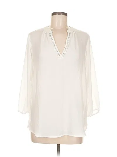 Pre-owned Pleione 3/4 Sleeve Blouse In White