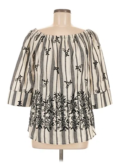 Pre-owned Pleione 3/4 Sleeve Blouse In White