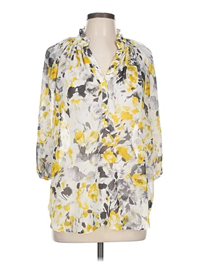 Pre-owned Pleione 3/4 Sleeve Blouse In Yellow