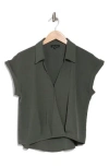 Pleione Airflow Wrap Front Shirt In Cypress