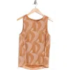 Pleione Double Layer Woven Tank Top In Clay Beige Abstract Roadmap
