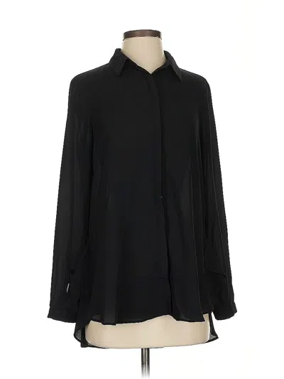 Pre-owned Pleione Long Sleeve Blouse In Black