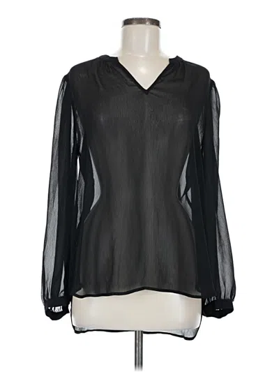 Pre-owned Pleione Long Sleeve Blouse In Black