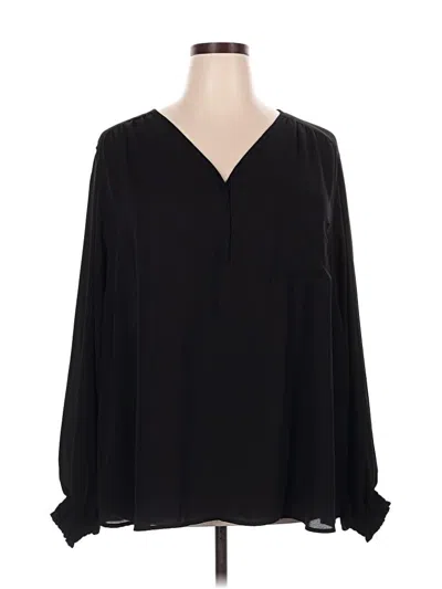 Pre-owned Pleione Long Sleeve Blouse In Black