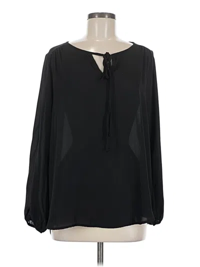 Pre-owned Pleione Long Sleeve Blouse In Black