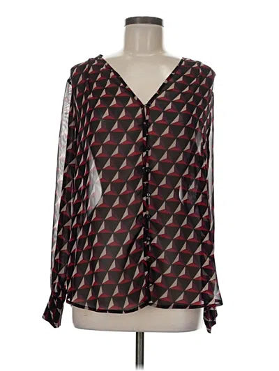 Pre-owned Pleione Long Sleeve Blouse In Black