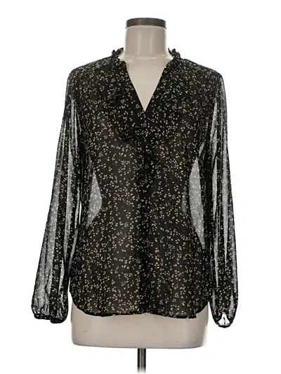 Pre-owned Pleione Long Sleeve Blouse In Black