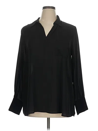 Pre-owned Pleione Long Sleeve Blouse In Black